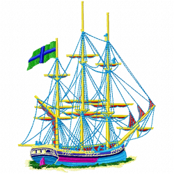 Boats Embroidery Design 7 Boats Embroidery Design 7